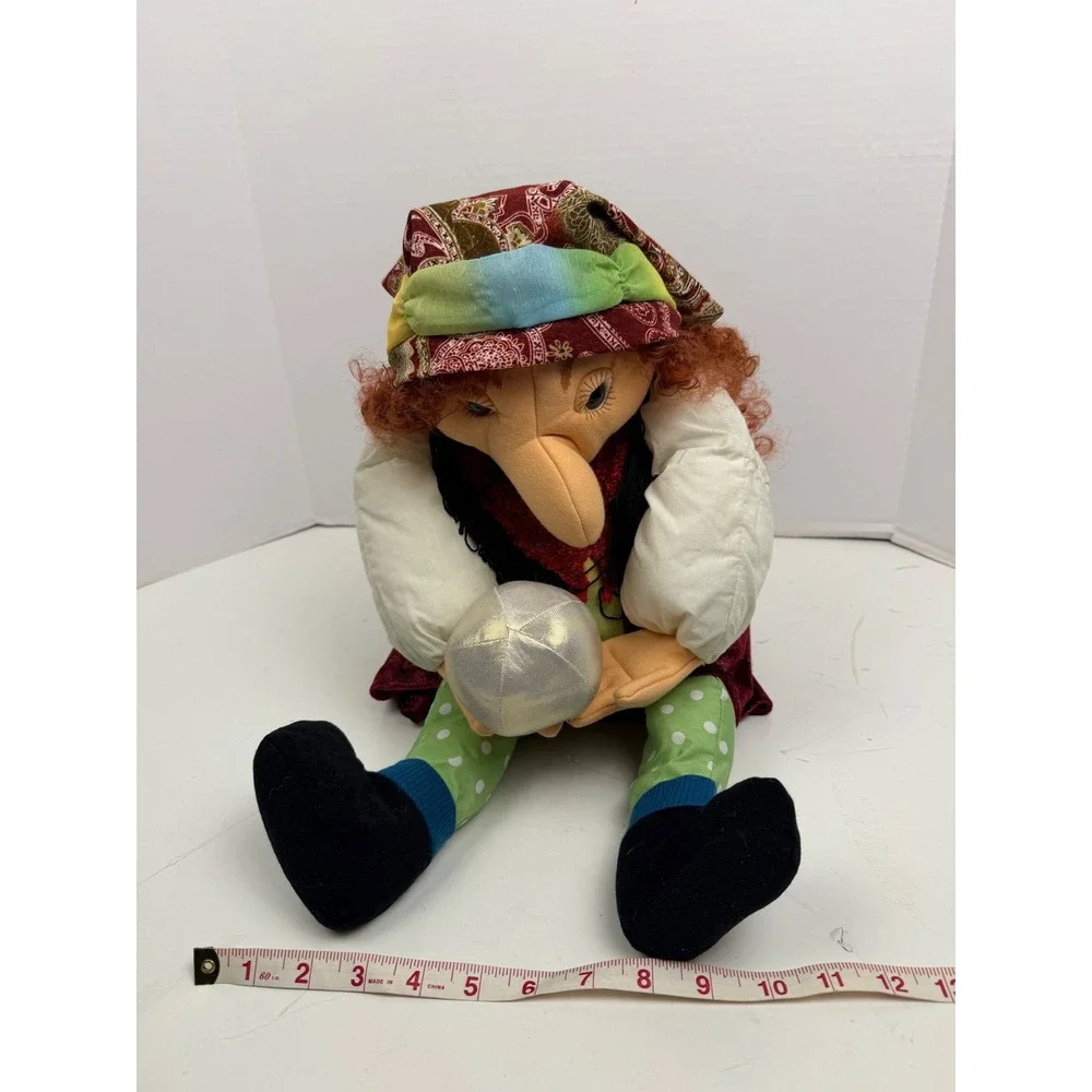 Folkmanis Fortune Teller Puppet Gypsy Witch Crystal Ball Plush‎ Red Hair 13